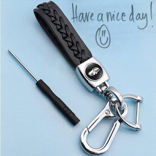 New car keychain metal leather logo key ring pendant for New Peugeot- 408 508 2008 4780 5008 2008 301 308 508 3008 Accessories