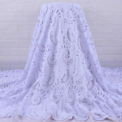Zhenguiru New Arrival White Guipure Cord High Quality African Lace Fabric Mesh Nigeria Fabric For Wedding And Party Dress A1958