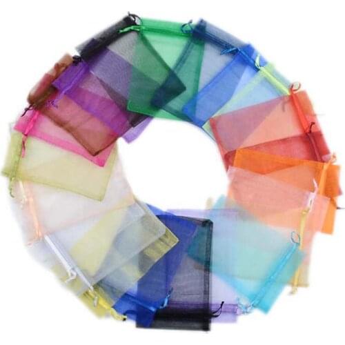 Organza Candy Box Bags for Guests Jewelry Pouch Wedding Favors Gifts birthday Party Supplies craft DIY baby showers solid Wh