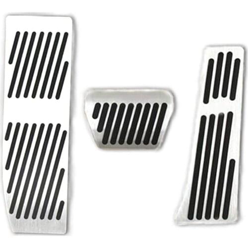 Brake Pedals (with logo) For BMW X1 E30 E36 E87 E46 E90 E91 E92 E93 No Dirll Gas Fuel Brake Aluminum 3Pcs