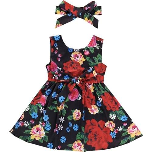 Girl sleeveless dress Girls print fashion dress Girls sleeveless vest dress Girl sleeveless cool dress