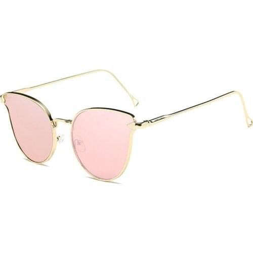 Flat Cat Eye Women Sunglasses New Metal Arrow Color Film Sunglasses Fashion Outdoor Mens Glasses Retro Oval Glasses Shape