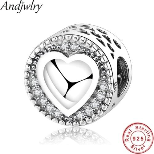 Fit Original Pandora Charms Bracelet 925 Sterling Silver Beads Heart Charms DIY Jewelry Making Women Sliver Jewelry Berloque
