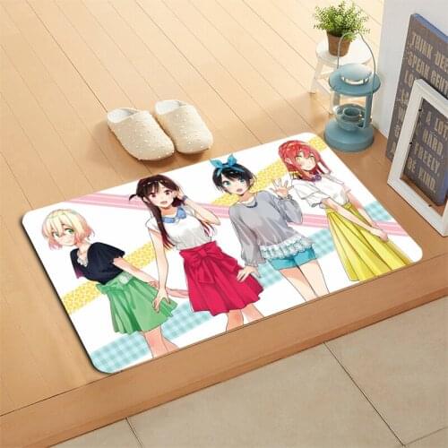 Custom New Rent A Girlfriend Doormat Bath/Kitchen Mat Flannel Sponge Fabric 3D Printed Shaggy Custom Decoration For Bedroom