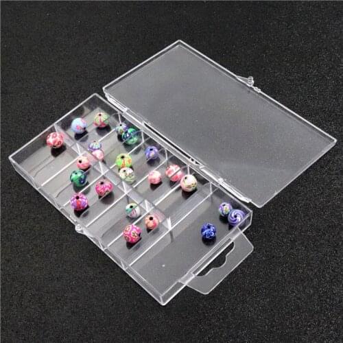 Transparent 11 Square Grid Storage Box Hard Plastic Cases Pills Jewelry Beads Container Small Objects DIY Accessories Organizer