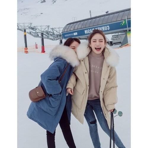 Down Cotton Woman Easy Long Fund 2019 Winter New Pattern Cotton-padded Jacket Korean INS Bread Serve Chic Thickening Loose Coat