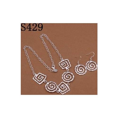 S429 925 Hot Selling Silver Color Jewelry Sets For Women Fashion Jewelry Set Necklace Earring /arjajiqa Bdbajuia