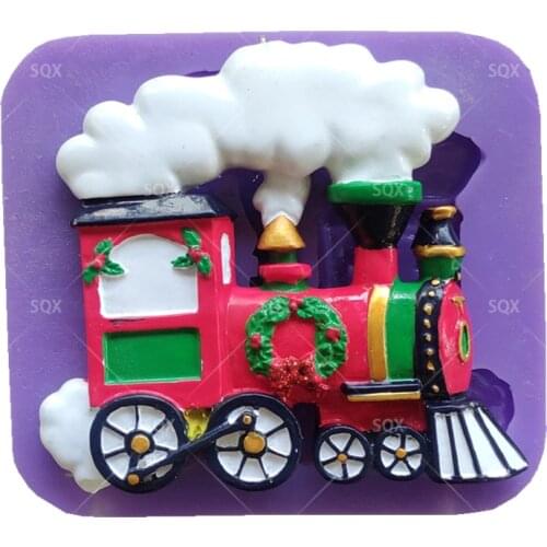 Train Silicone Molds Party Fondant Cake Decorating Tools Candy Clay Chocolate Gumpaste Moulds18186