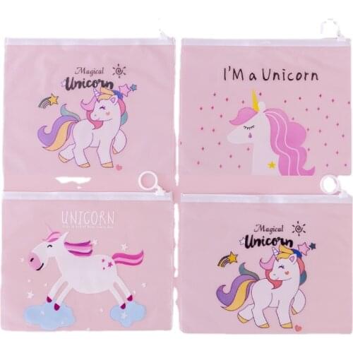 Student Document Bag Cartoon Transparent Neuter Pencil Pouch Storage Bag Small Fresh Makeup Bag Stationery Gift kawaii makeup