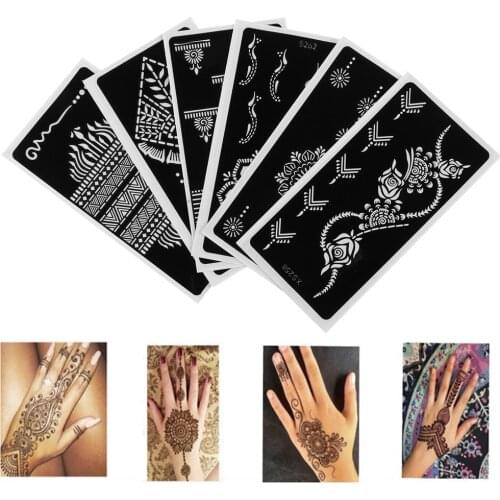 Henna Tattoo Stencil Temporary Arm Tattoo DIY Body Art Sticker Template Mehndi Indian Style Wedding Painting Henna Kit Tool