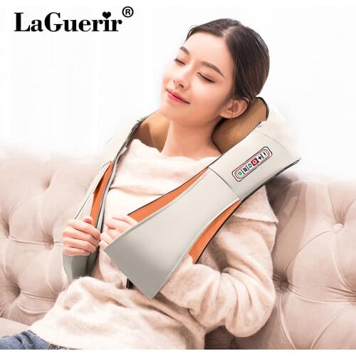LaGuerir Home Car U Shape Electrical Shiatsu Back Neck Shoulder Body Massager Infrared Heated Kneading Car/Home Massager