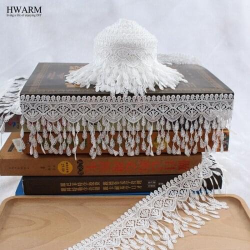 High quality 2 yards Lace Ribbon Tape Width 88MM Trim Fabric DIY Embroidered Net Cord For Sewing Decoration african lace fabric