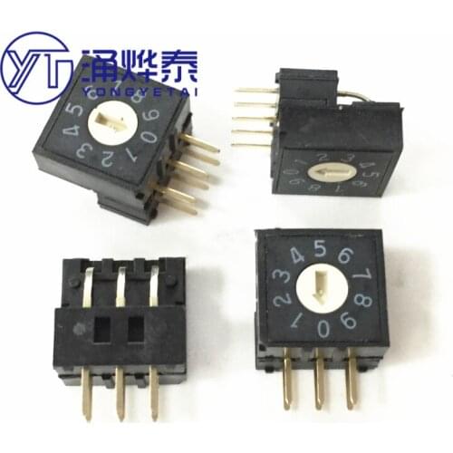YYT 5PCS DIP digital encoder RV3A-10R-V-B coding switch 0-9 position side adjustment 3: 3 feet
