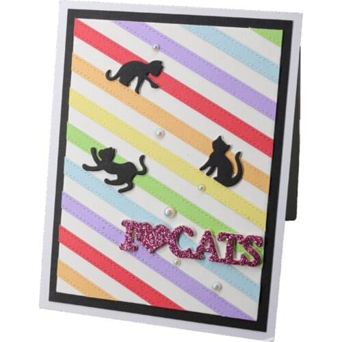 Animal Cats DIY Metal Cutting Dies Phrase Decoration for Card DIY Scrapbooking Stencil Paper Craft Album Template Die