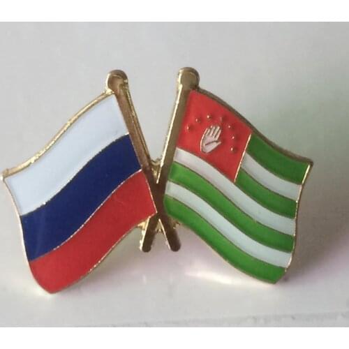 Russia&Abkhazia Cross Pin Custom Lapel Pins Metal Flag Pins Epoxy Surface with Butterfly Button On Back Customized MOQ 50pcs