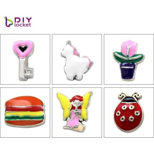 10pcs Wholesale Mix Style Floating charms Zinc Alloy Fit Memory Living glass lockets & Floating locket bracelet LSFC511-609
