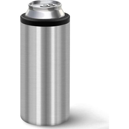 12oz Skinny Can Cooler for Slim Beer Insulated Slim Can Stainless Steel Double-walled Stainless Steel Can Cooler for Cans Keep