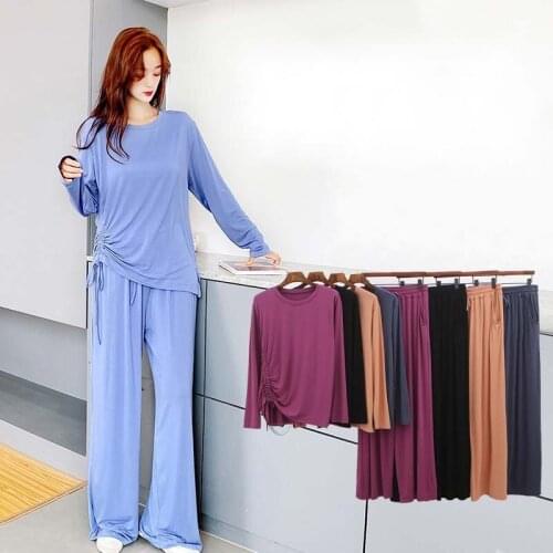 2021 Pajama Girl Spring And Autumn Modal Dance Training Thin Style Sports Fashion Long Sleeve Yoga Suit Home Clothes Plus Size