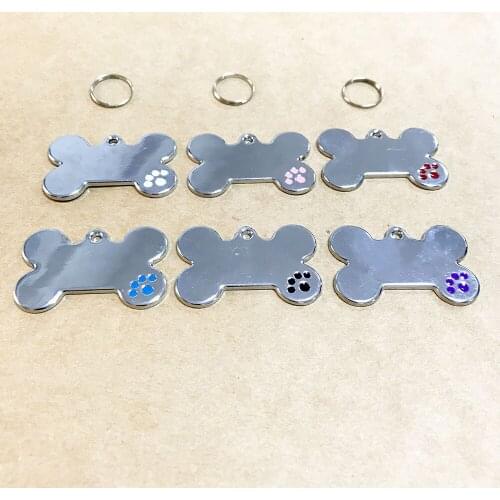 300pcs/lot Wholesale Personalized Bone Blank Dog ID Tag Customized Dog Name Tag Phone Pet ID Tags Dog Cat Pet Tag Alloy