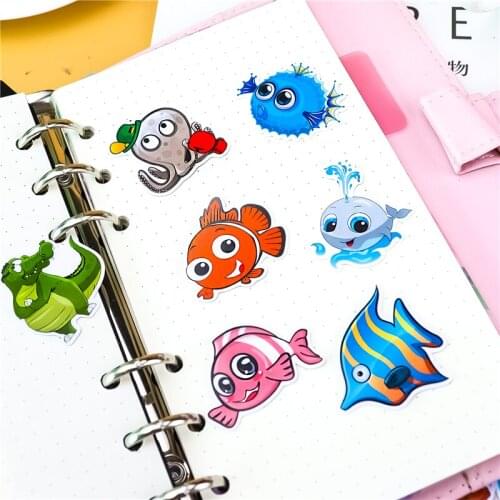 33pcs ocean fish whale Paper Stickers Scrapbooking Decoration DIY toy phoneAblum Diary Label Sticker Kawaii Stationery