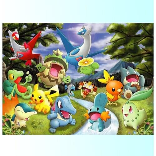5D Diy Diamond Painting Cartoon pokemon Cross Stitch Diamond Embroidery Full Square Circle Wall Art Wedding decoration