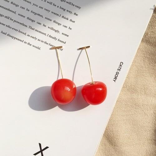 6 pair / lot wholesale fashion jewelry acrylic cherry earring for women