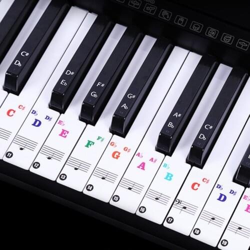 88/61 key piano letter notes stickers keyboard hand roll piano keyboard transparent stickers notation transparent
