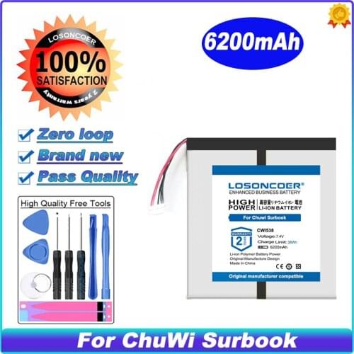 LOSONCOER 6200mAh For Chuwi Surbook CWI538 CW1538 NV-30160170 H-30145170P