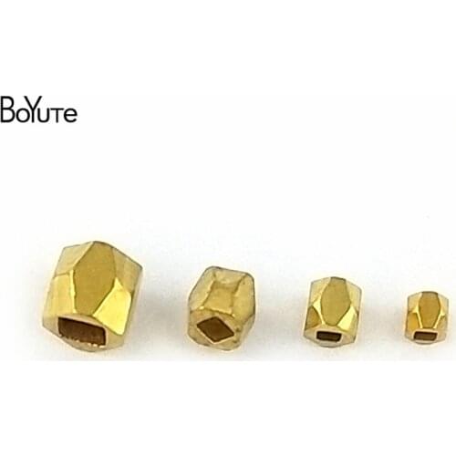 BoYuTe 200Pcs 2MM 2.5MM 3MM 4MM Metal Brass Square Beads Tibetan Buddha Beads DIY Jewelry Accessories
