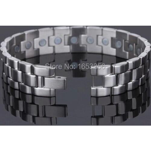 For Husband Good Gifts Men Pure stainless steel Jewelry Magnetic Therapy health care bangle 15mm 8.66
