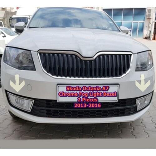 Skoda Octavia A7 Chrome Fog Light Bezel 2 Pieces. 2013-2016 ISO9001 / 2008 A + Quality modified design