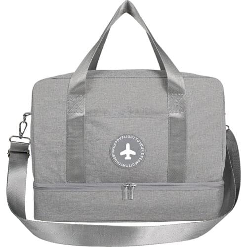 New Dry Wet Separate Beach Bag Cation Fabric Waterproof Travel Bag Large Capacity Duffel Bags Double Layer Weekend Travel Tote