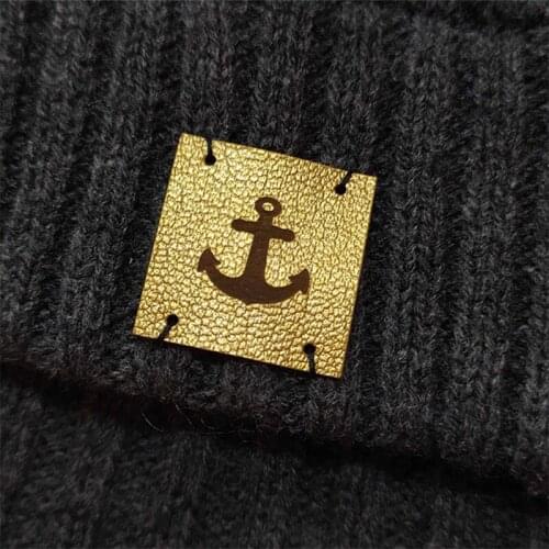 45pcs Custom Leather Sewing Brand Label, clothing crochet logo tags for handcraft, Garment knitting labels, hat DIY Accessories