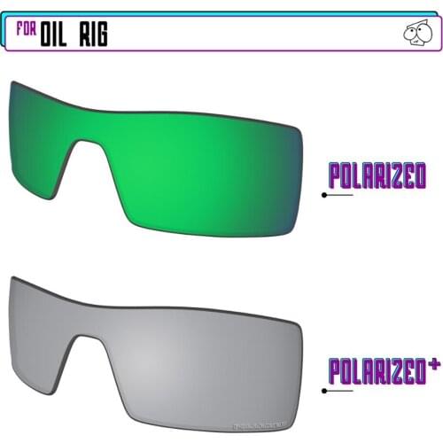 EZReplace Polarized Replacement Lenses for - Oakley Oil Rig Sunglasses - SilverP Plus-Green P