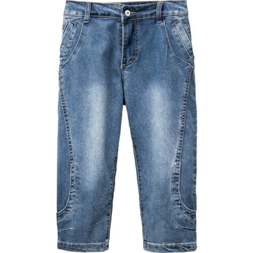 Summer Women Jeans Capris Plus Size Slim Denim Pants High Waist Stretch Harem Pants Women S656