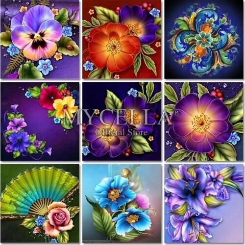 Lily Rose Cartoon 5D DIY Diamond Painting Cross Stitch Flowers Full Round Rhinestone Mosaic Diamond Embroidery Home Decor Gift