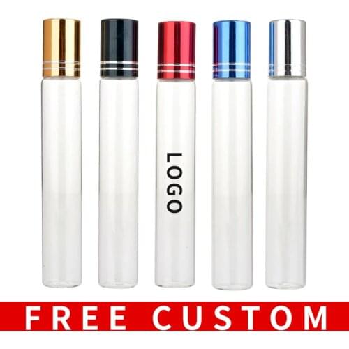 Wholesale 15ML Refillable Mini Cute Glass Perfume Bottle With Empty Essential Oil Case Eye Cream Vial Free Custom Print Logo