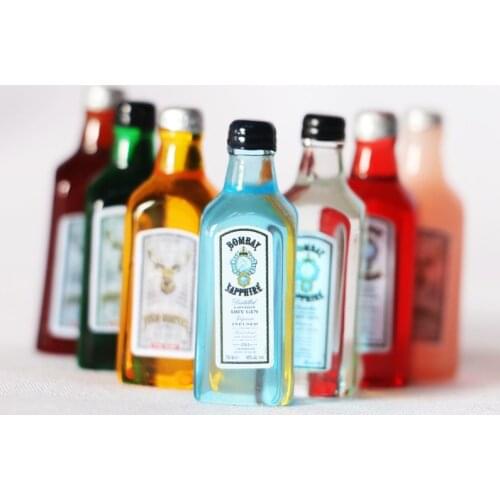 1/12 Scale Mini Liqueur Wine Bottle Model Pretend Doll Drink Miniature Dollhouse Food for Barbies Blyth Doll House Kitchen Toy