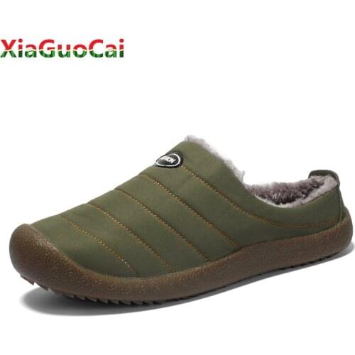 Newest Winter Warm Cotton Slipper Plush Waterproof Non-slip Snow Wear Kids Shoes Adults Home Cotton Slippers Big Size 37-48