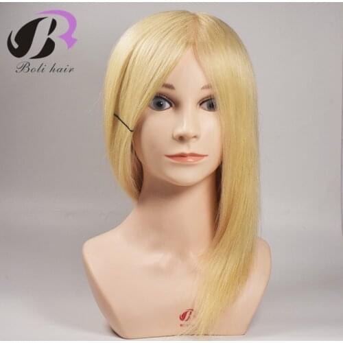 New Arrival!!High Quality Female Cosmetology Mannequin Training heads Makeup Blonde Real Human Hair Practice Manikin Head Bust