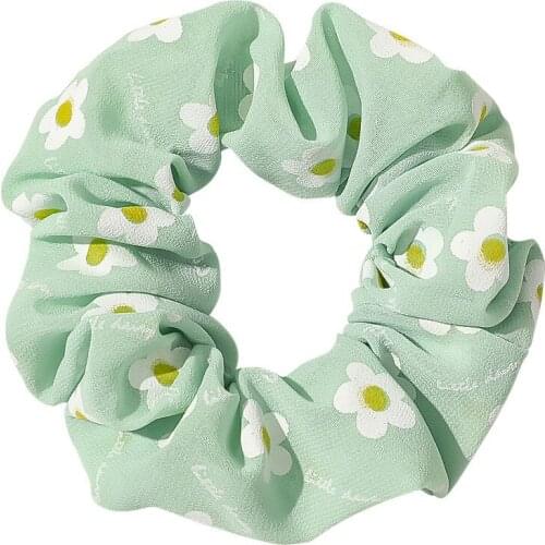 New Brand Quality Chiffon Hair Bands Floral Scranches Korea Fashion Hairpieces For Women Elastisch Scrunchies Pack 5pcs
