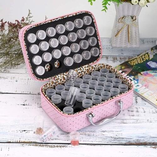 New 5D Diamond Painting Accessories Cross Stitch Tool Box Container 56 Bottle PU Storage Bag Embroidery Mosaic Rhinestones Tools