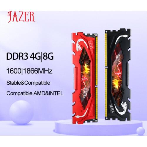 JAZER Memoria Ram Ddr3 Memory Ram Module Desktop 1333mhz 1600Mhz 4Gb/8Gb Ddr3 Ram Pc3-12800 With Heatsink
