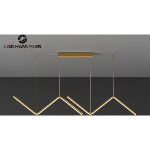 Simple Modern Led Pendant Light 90cm Black&Gold Pendant Lamp Hanging Lamp for Dining room Kitchen Living room Study room Lights