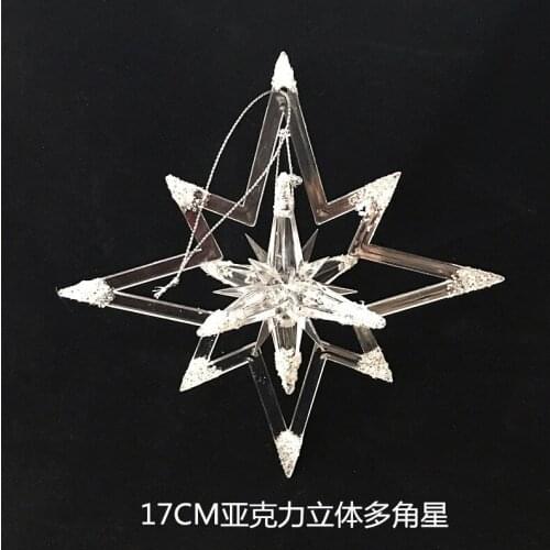 Christmas ornaments long window wedding wedding scene layout 17CM acrylic stereo multi-angle star