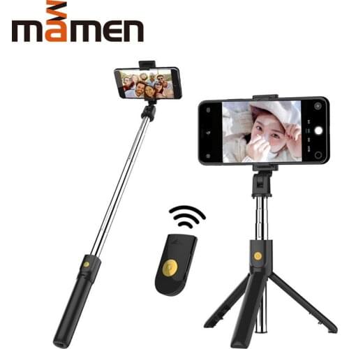 MAMEN Wireless Bluetooth Selfie Stick 3 in 1 Foldable Mini Tripod Extendable Monopod with Remote for IOS Android