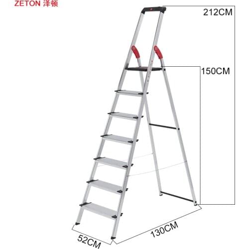 Family Ladder Imported From Germany 47 Step Aluminum Alloy Ultra Light Indoor Miter Ladder Folding Thickened Wide Ladder