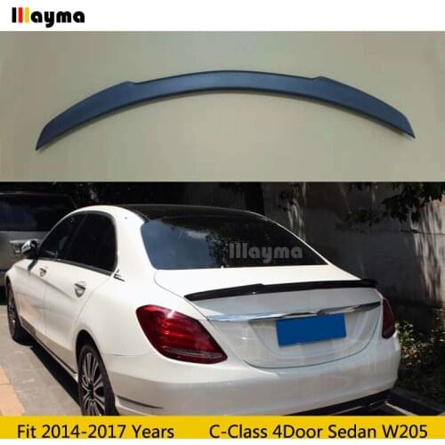 FD Style Fiber glass rear trunk spoiler For Benz C Class W205 C180 C200 C220 C250 2014-2018 years Car spoiler wing Matte black