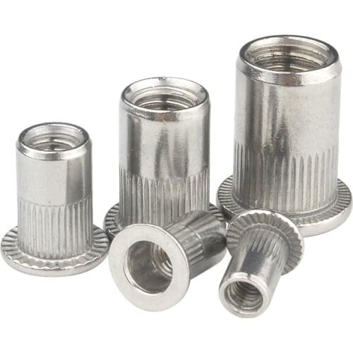 Flat Head Rivet Nuts Metric Thread Insert Riveting Nut Rivnut Nutsert 304 Stainless Steel M3 M4 M5 M6 M8 M10 M12