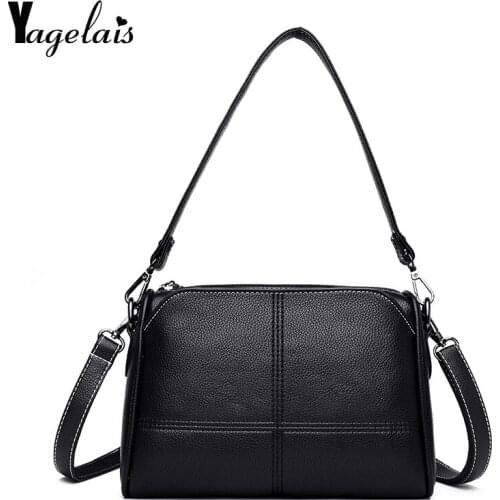 2019 Hot Women Messenger Bags Black Small Soft Leather Luxury Female Shoulder Bag Envelope Clutch Crossbody Bag Purse For Women
